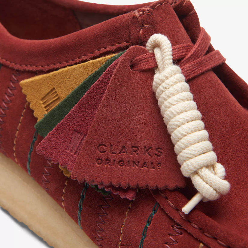 XFL6JJ690 Burgundia kombinatsioon Clarks wallabee