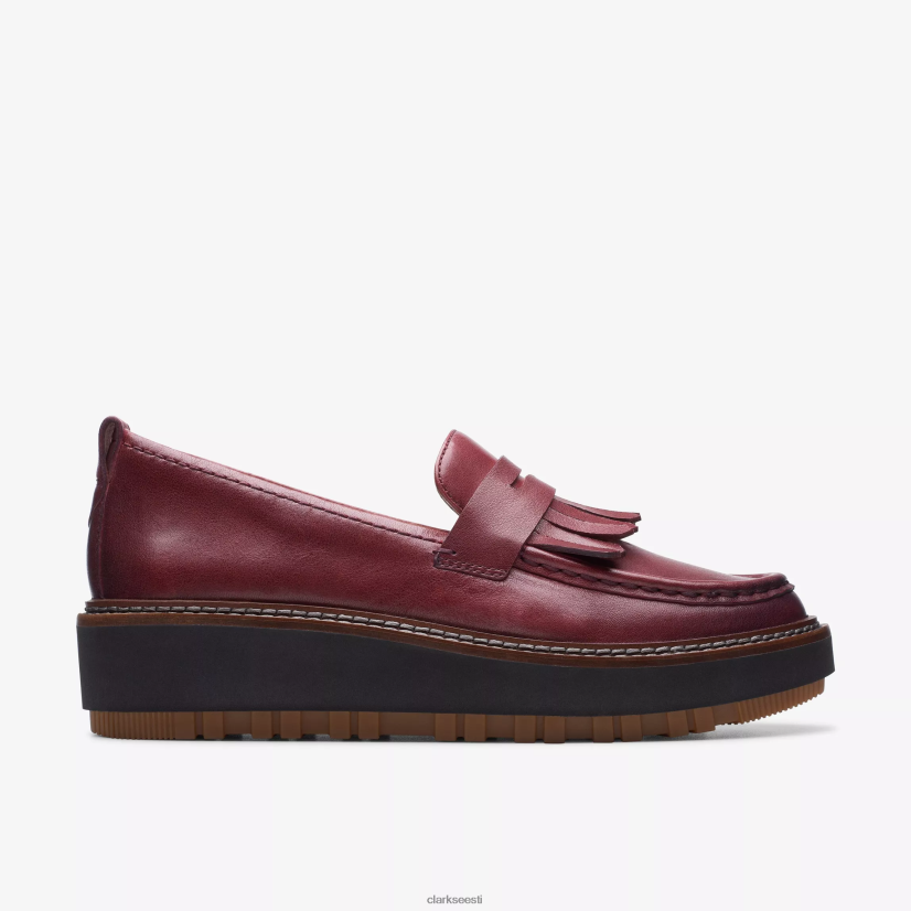 XFL6JJ208 Burgundia nahk Clarks orianna loafer