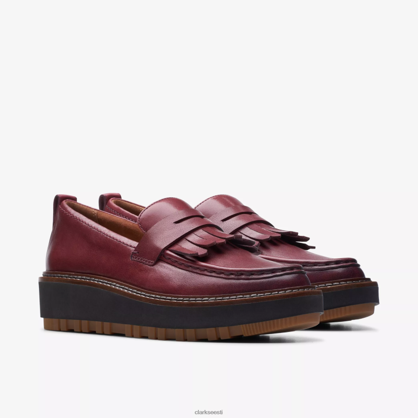 XFL6JJ208 Burgundia nahk Clarks orianna loafer