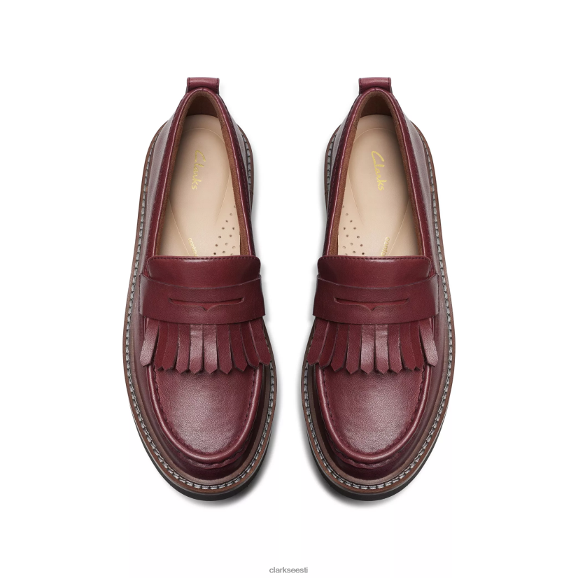 XFL6JJ208 Burgundia nahk Clarks orianna loafer