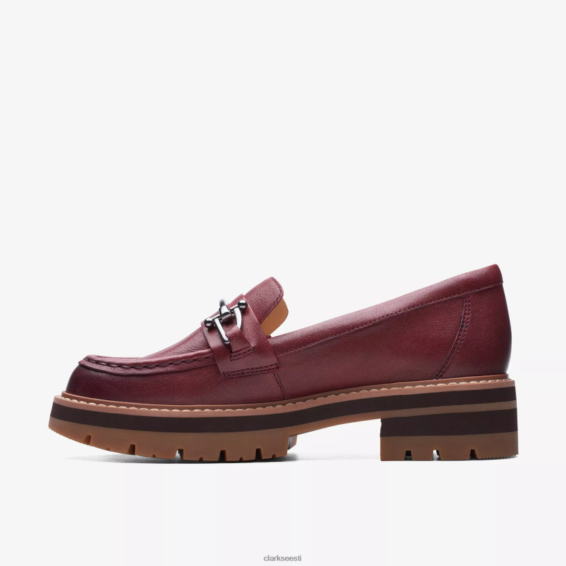 XFL6JJ224 Burgundia nahk Clarks orianna natuke